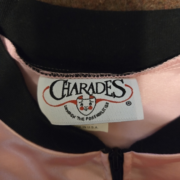 Charades Pink Ladies Satin Costume Jacket In Sizr Large Inspired By Grease - Picture 3 of 7